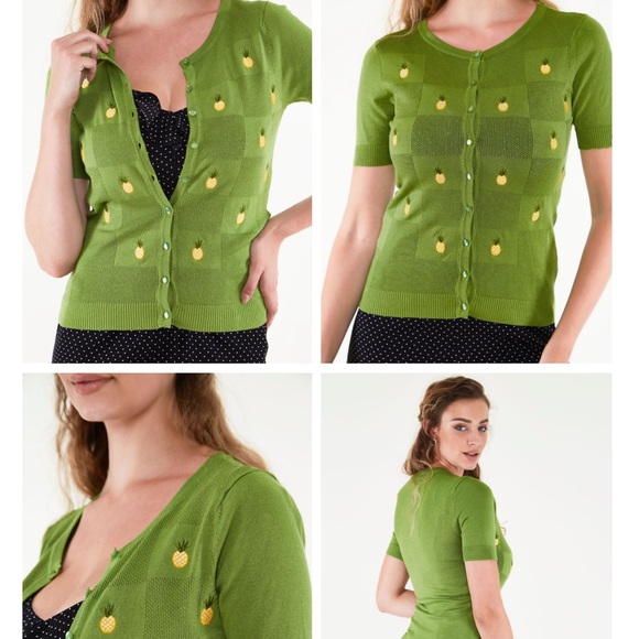 Voodoo Vixen Peyton Pineapple Cardigan UK 14 US 10 - Picture 2 of 8